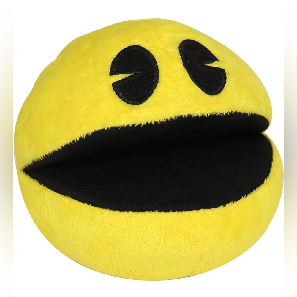 Pac-Man Plush Toy Yellow Classic Video Game Character Soft Stuffed